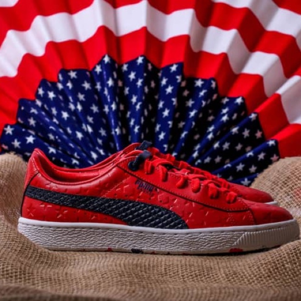PUMA - BASKET CLASSIC STARS - Red/White/Navy - 2015 Limited Release - Excellent
